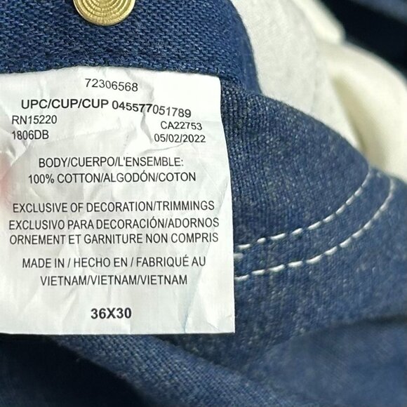 Liberty Dark Wash Denim Overalls 36x30 Farmer Costume Straight Leg Work Wear Y2K - Picture 6 of 7